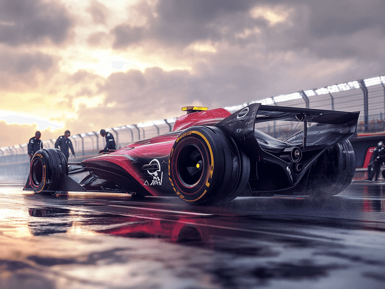 A Formula 1 car on the track, symbolizing the potential impact of the merger