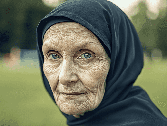 An elderly nun praying in a serene chapel, symbolizing the role of faith in Sister Maria's life