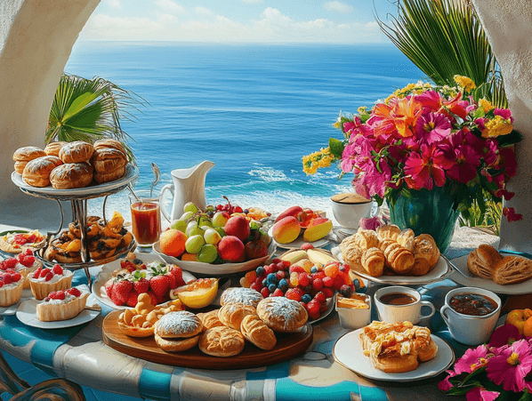 A close-up of a luxurious infinity pool with crystal-clear water and ocean views