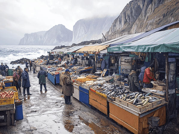 A traditional Chilean curanto being prepared in an outdoor pit with hot stones