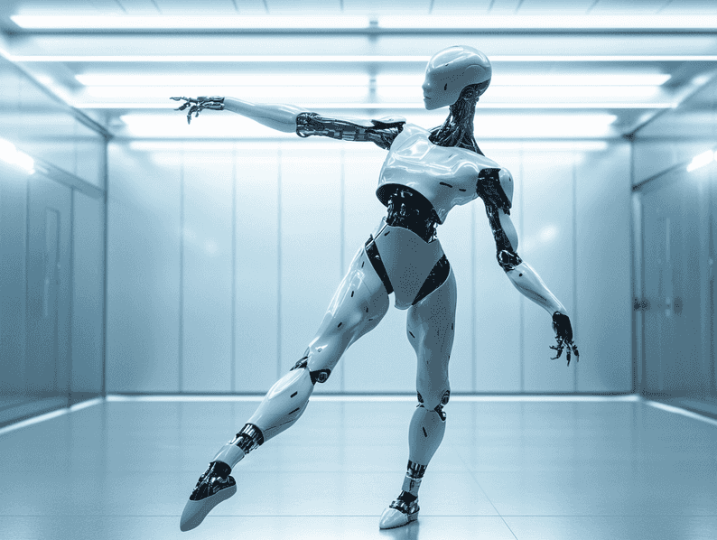 A thought-provoking image of a human and AI interacting