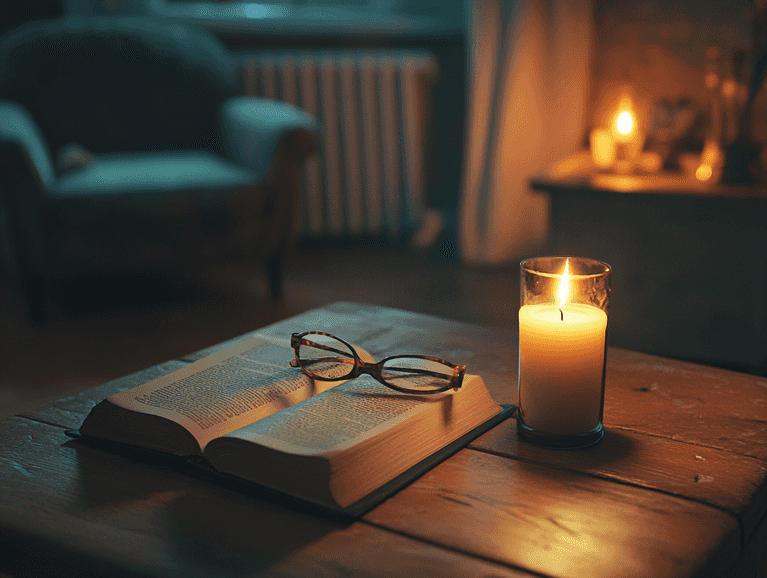 A person reading a book by a window with sunlight streaming in