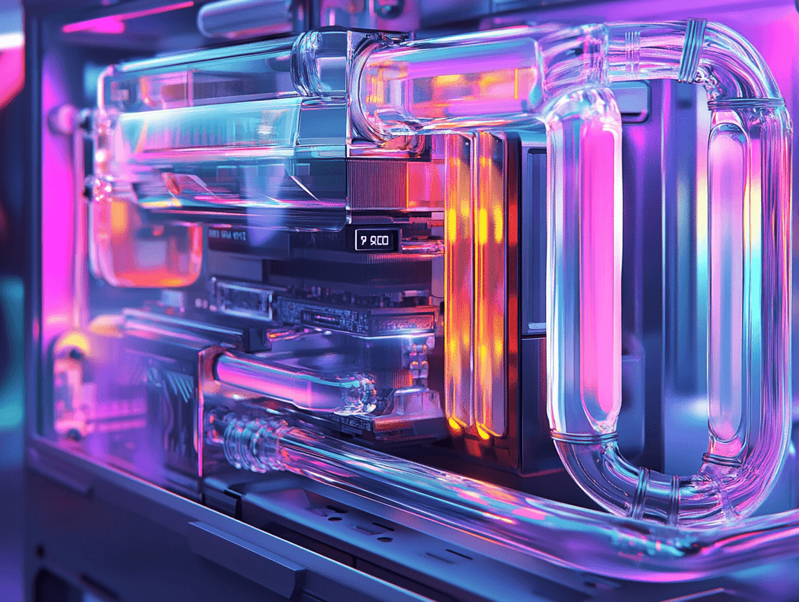 Close-up of a gaming PC setup featuring the AMD Ryzen 7 9800X3D processor