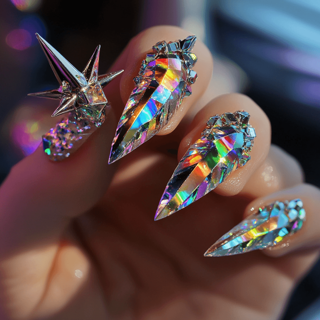 Minimalist nail art featuring neutral tones with geometric line patterns