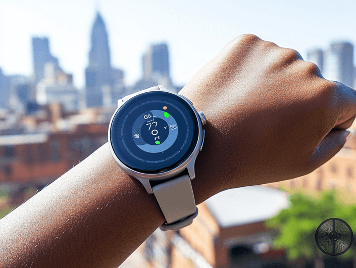 A close-up of the Samsung Galaxy Watch FE displaying a notification screen