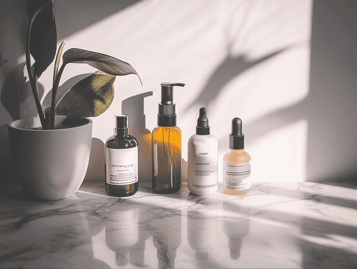A collection of skincare products designed to reduce puffiness