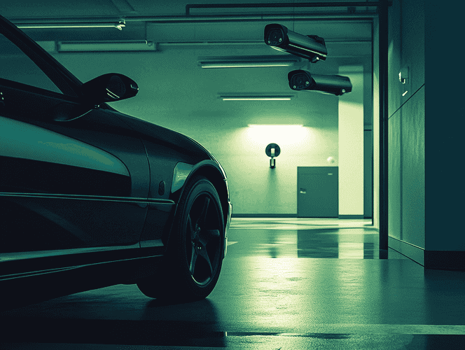 A person using a flashlight to inspect the underside of a car