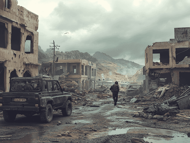 A humanitarian aid worker distributing supplies in Yemen