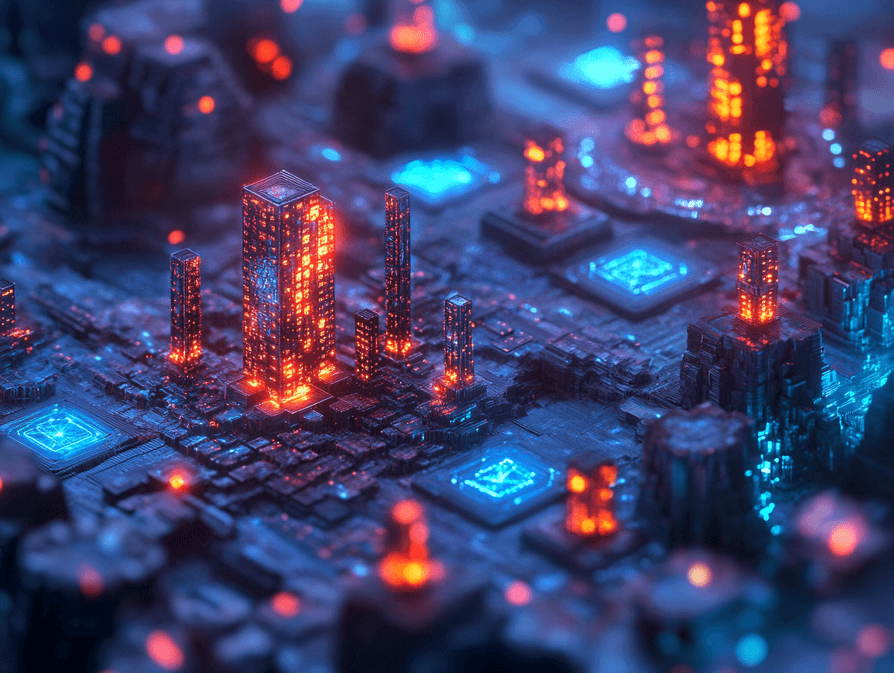 A futuristic AI interface analyzing financial data