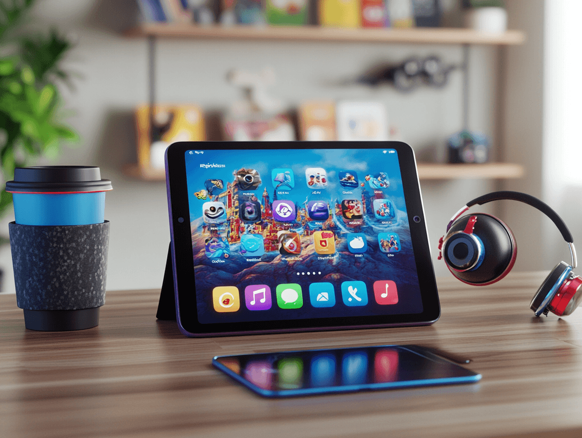 A vibrant and colorful gaming interface showcasing a variety of Apple Arcade games