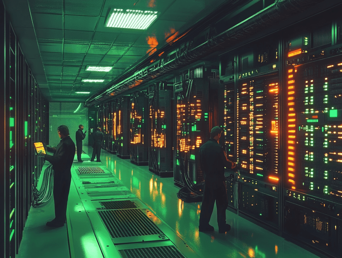 A team of developers collaborating on a project, symbolizing innovation and teamwork