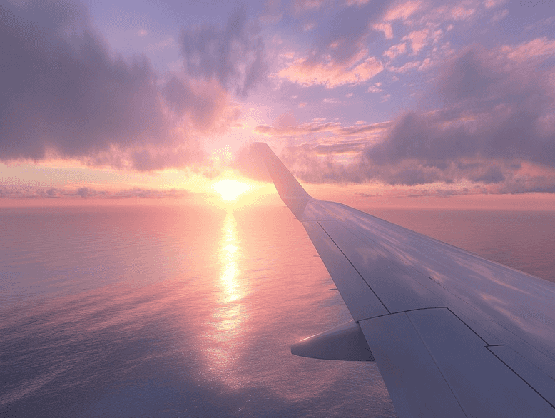 A passenger using noise-canceling headphones while reading a book on a plane