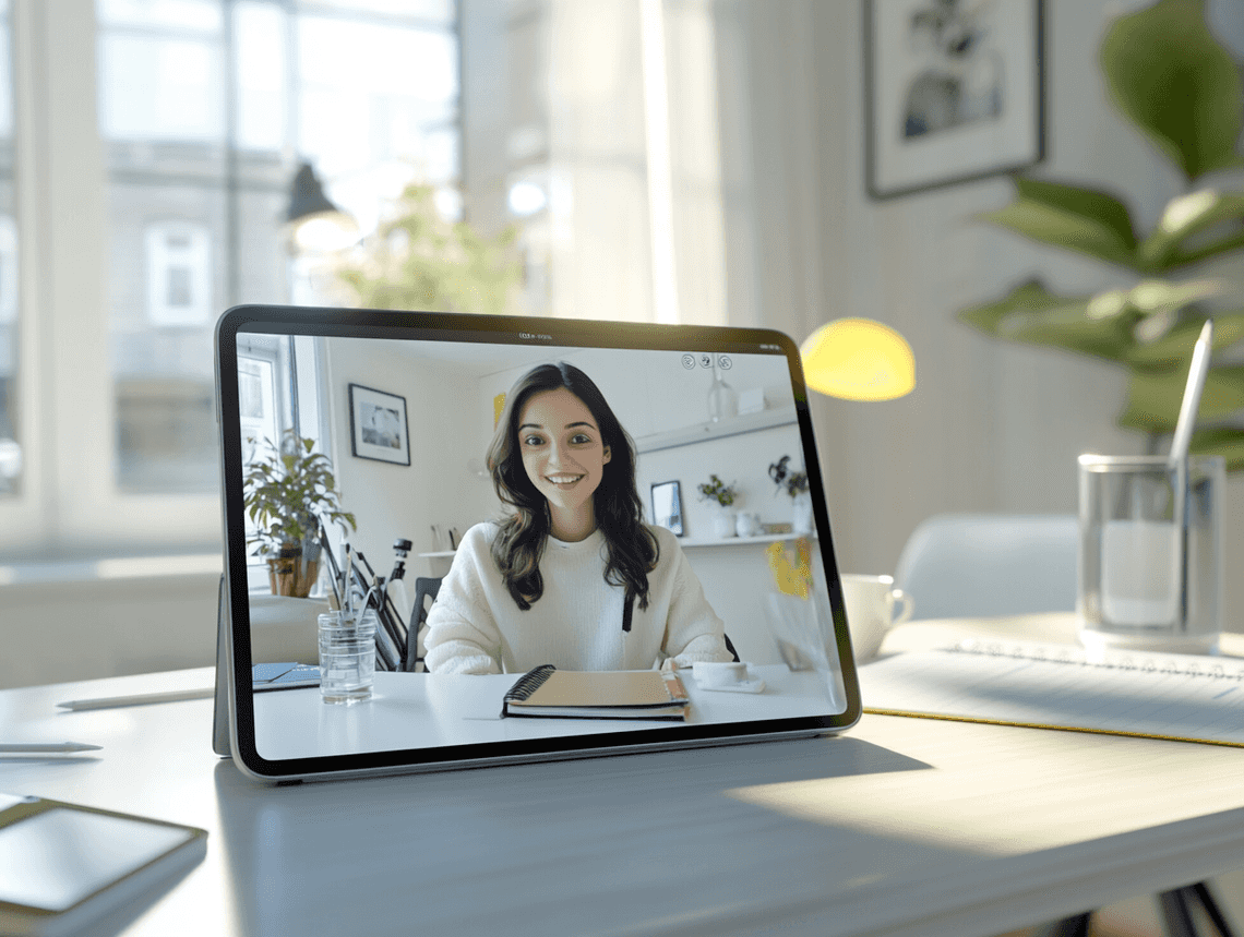 A business team using AI tools for customer service