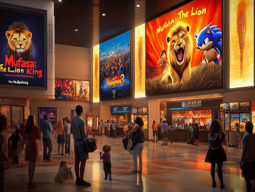 A majestic African savanna at sunset, evoking the world of The Lion King