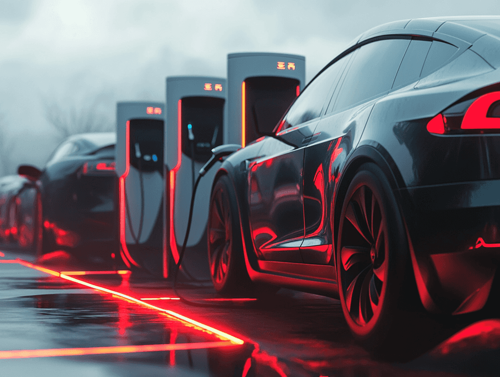 A lineup of electric vehicles from various manufacturers, showcasing the growing competition