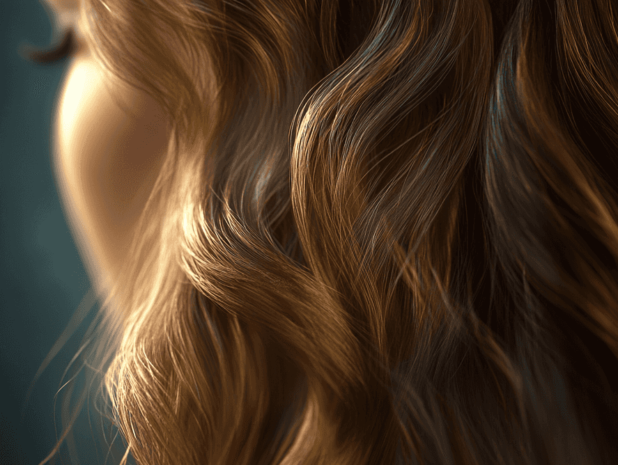 A woman with silky, shiny hair smiling confidently