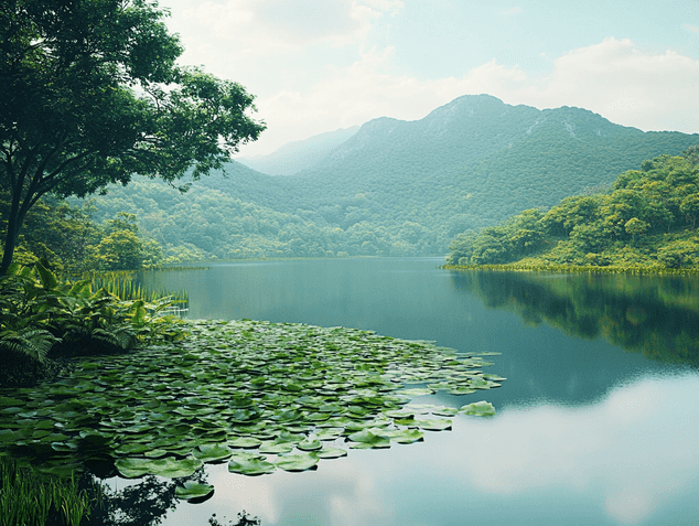 A serene landscape promoting relaxation and self-care