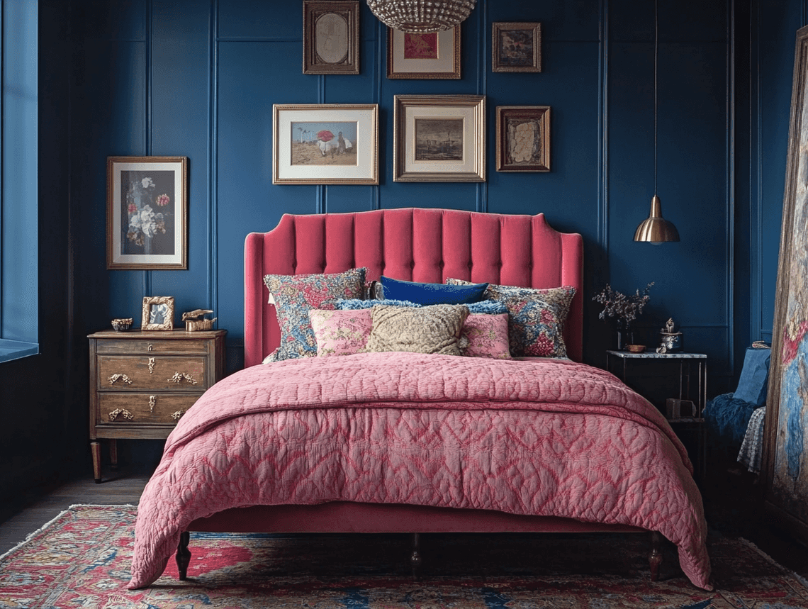 A colorful townhouse with bold, vibrant interiors and eclectic design elements