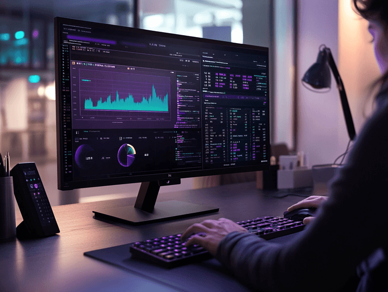 A sleek AI-powered financial dashboard with real-time analytics