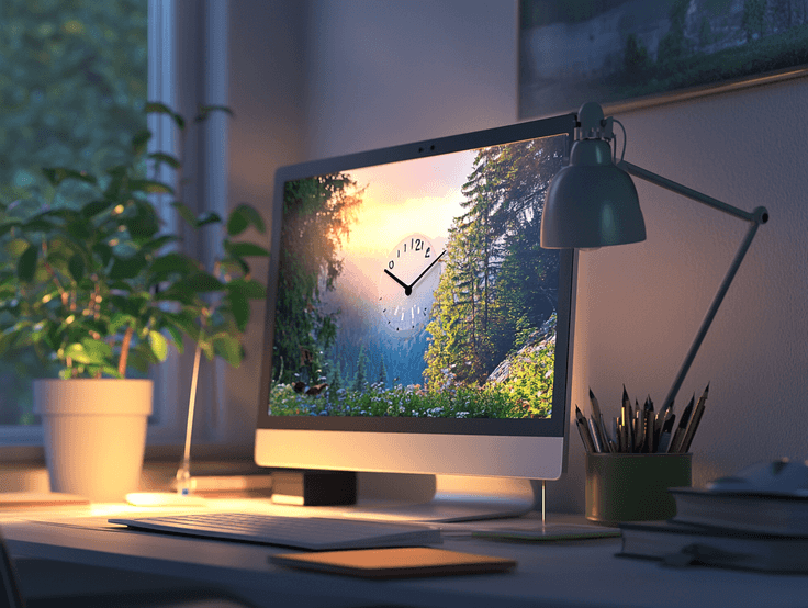 A student using a desktop clock to manage study sessions effectively