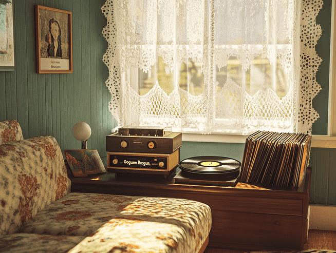 A photorealistic image of a crowd enjoying live music, symbolizing the joy Brenton Wood brought to his fans