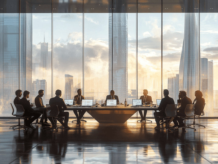A business meeting in progress, symbolizing strategic decisions