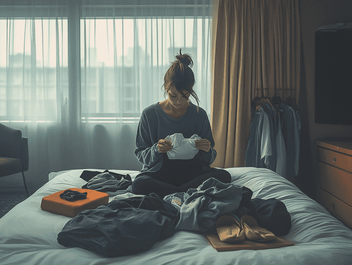 A neatly packed suitcase with colorful packing cubes
