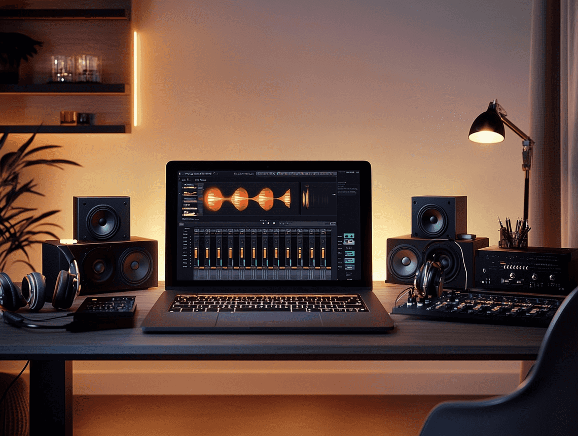 A sleek graphical interface of an audio management tool