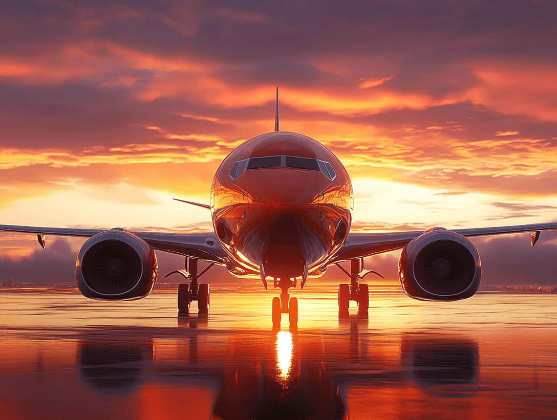 A futuristic airport with advanced technology and efficient operations