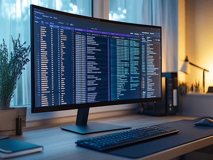 A close-up of a database table being analyzed on a computer screen