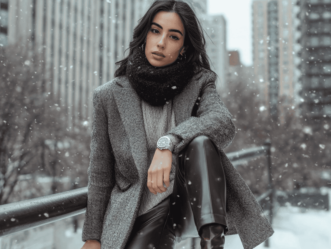 A chic Taurus-inspired outfit featuring earthy tones and luxurious textures