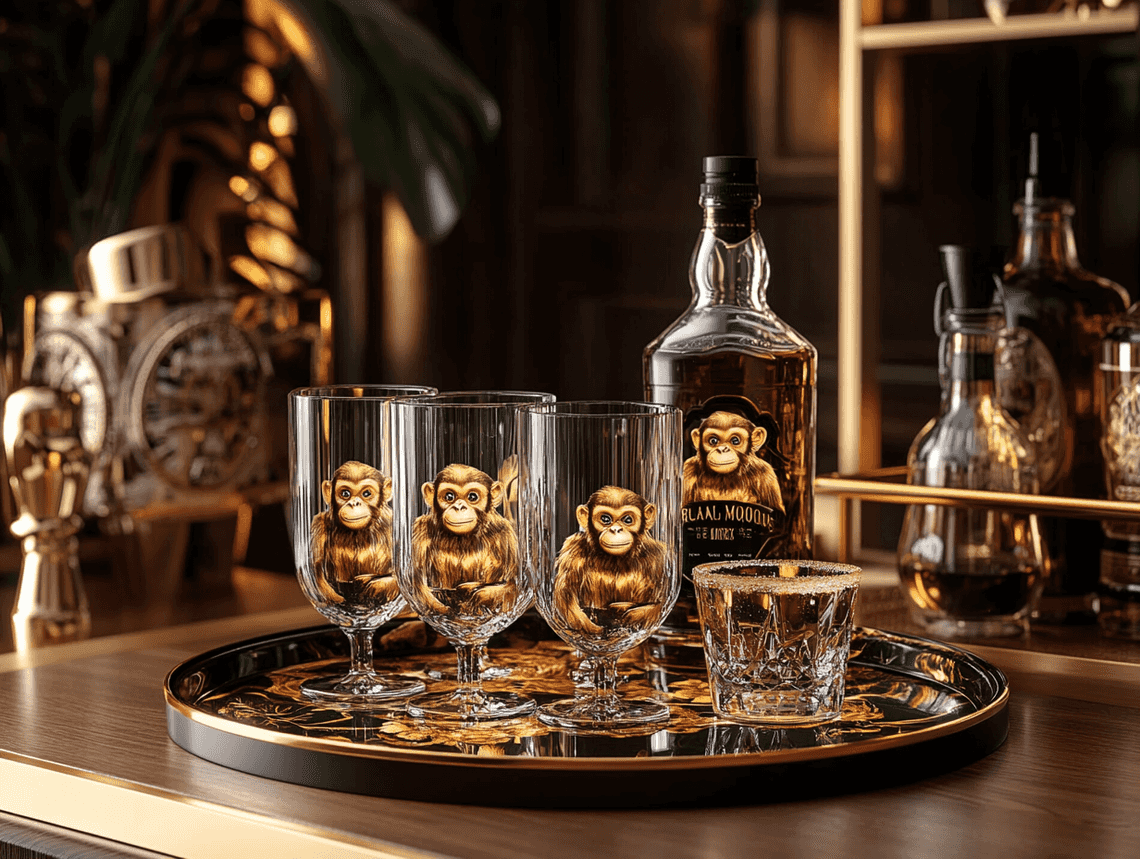 A chic gift box featuring the serving tray, ready to be unwrapped on a stylish table