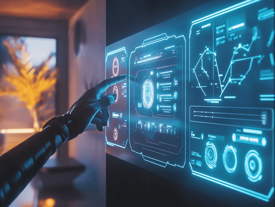 A futuristic concept of AI blending seamlessly into human life