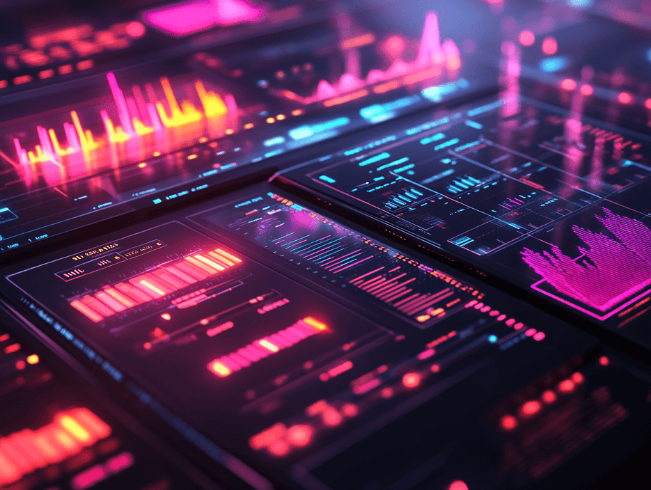 A stock market graph overlayed with green energy symbols