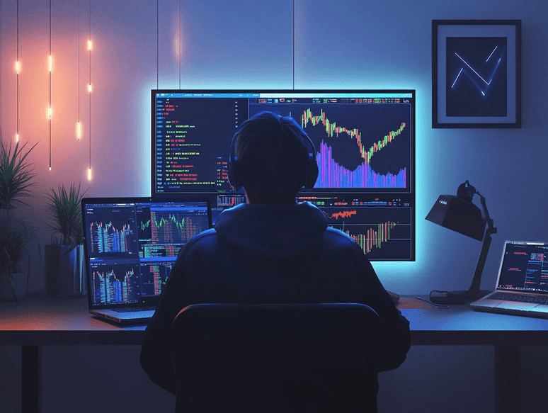 A stock market graph with ETF data highlighted