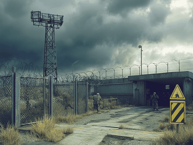 A concerned military officer looking at a report on extremist activities