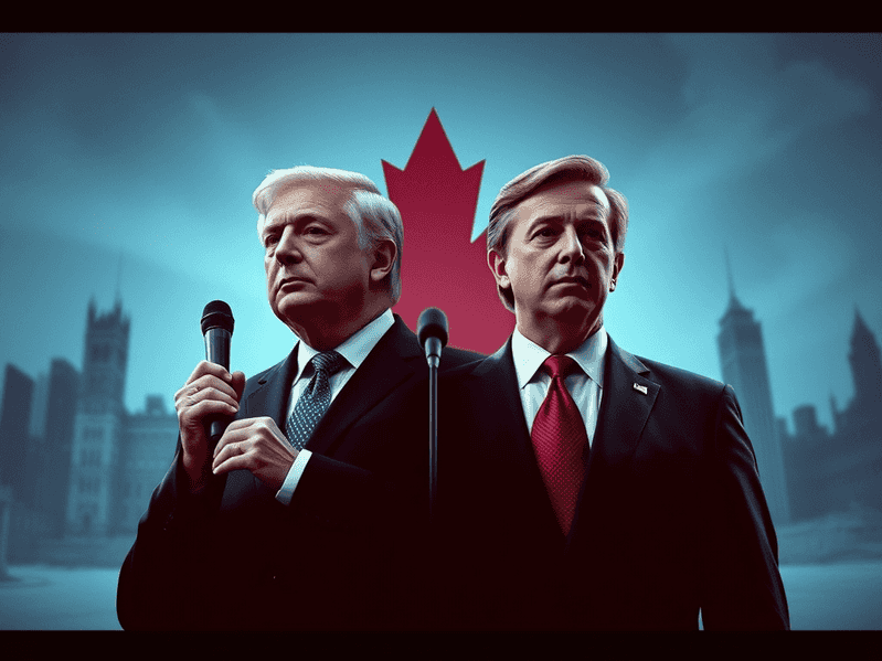 A diverse group of Canadian citizens engaging in a political discussion