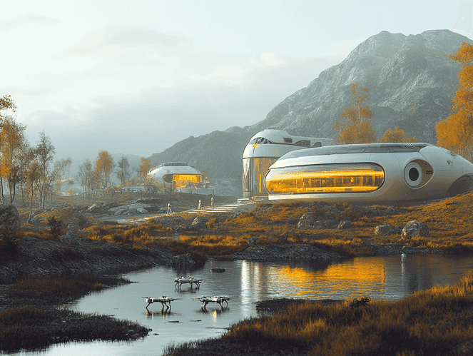A conceptual image of a futuristic city powered by AGI