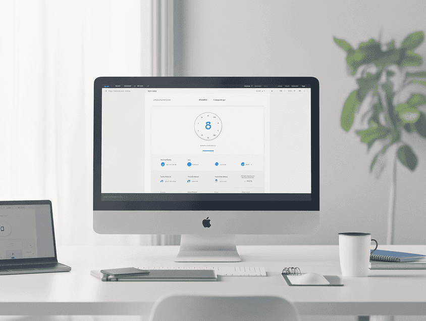 A sleek and modern timer interface on a computer screen, symbolizing productivity and time management