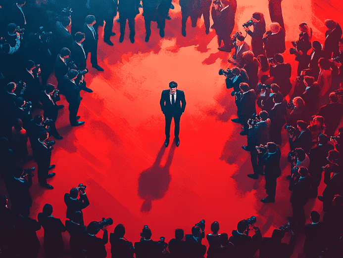 A courtroom scene with a gavel and legal documents, symbolizing potential legal action