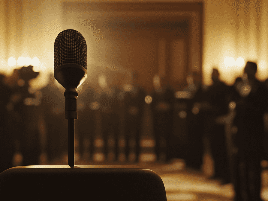 A close-up of a microphone, symbolizing public statements
