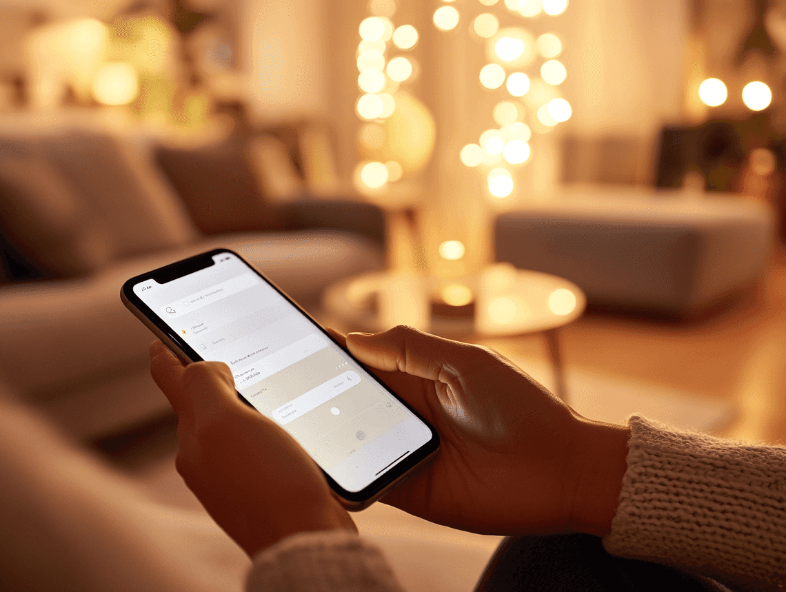 A person adjusting privacy settings on an iPhone, focusing on disabling AI features