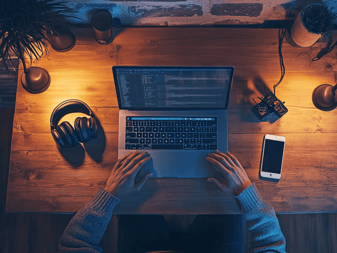 A sleek audio setup with modern speakers and a smartphone displaying spatial audio settings