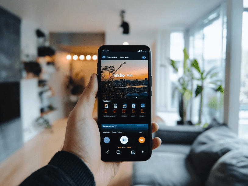 A concerned parent monitoring their child's use of a smartphone