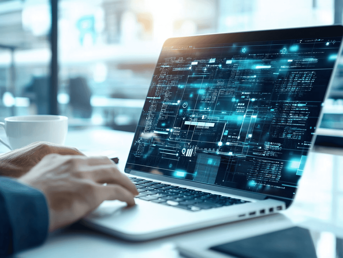 Close-up of a computer screen showing files being automatically sorted