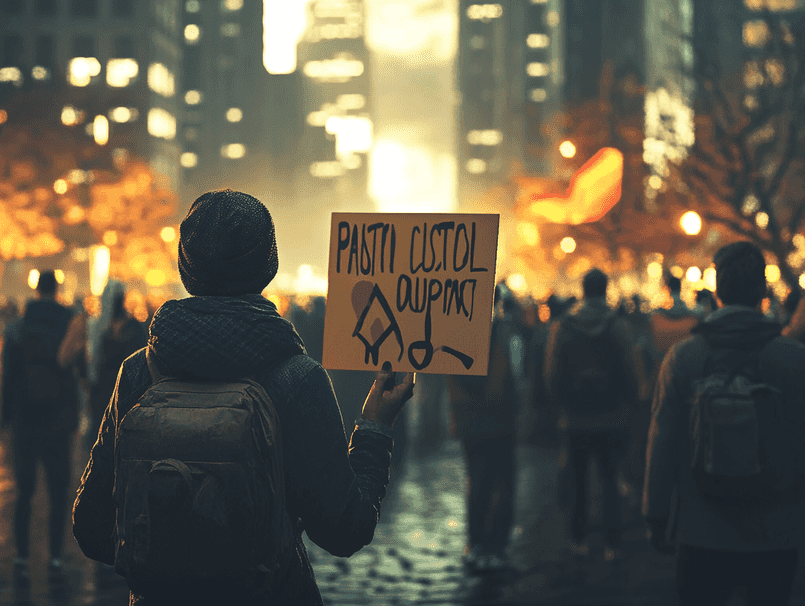 A child standing amidst rubble, symbolizing the resilience and hope of those affected by the conflict