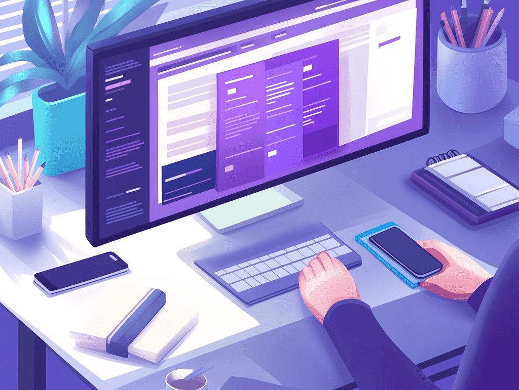 A contextual image showing a designer working on a creative project using design software