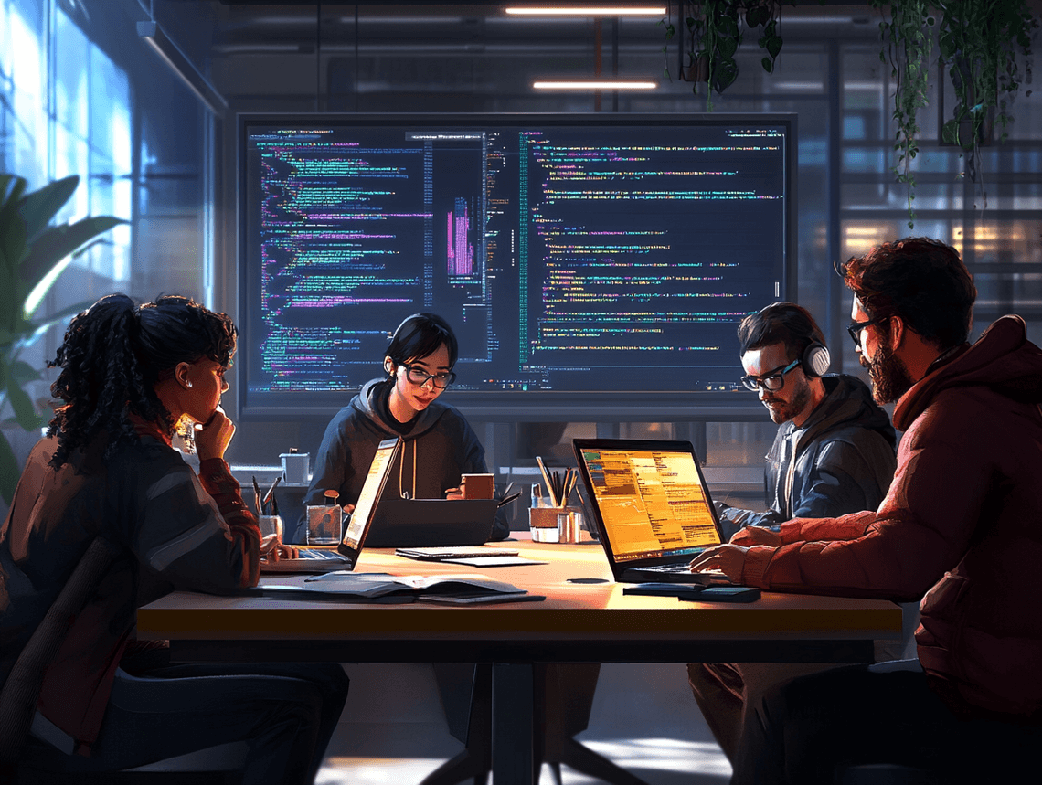 A user downloading files on a laptop, with a progress bar showing fast download speeds