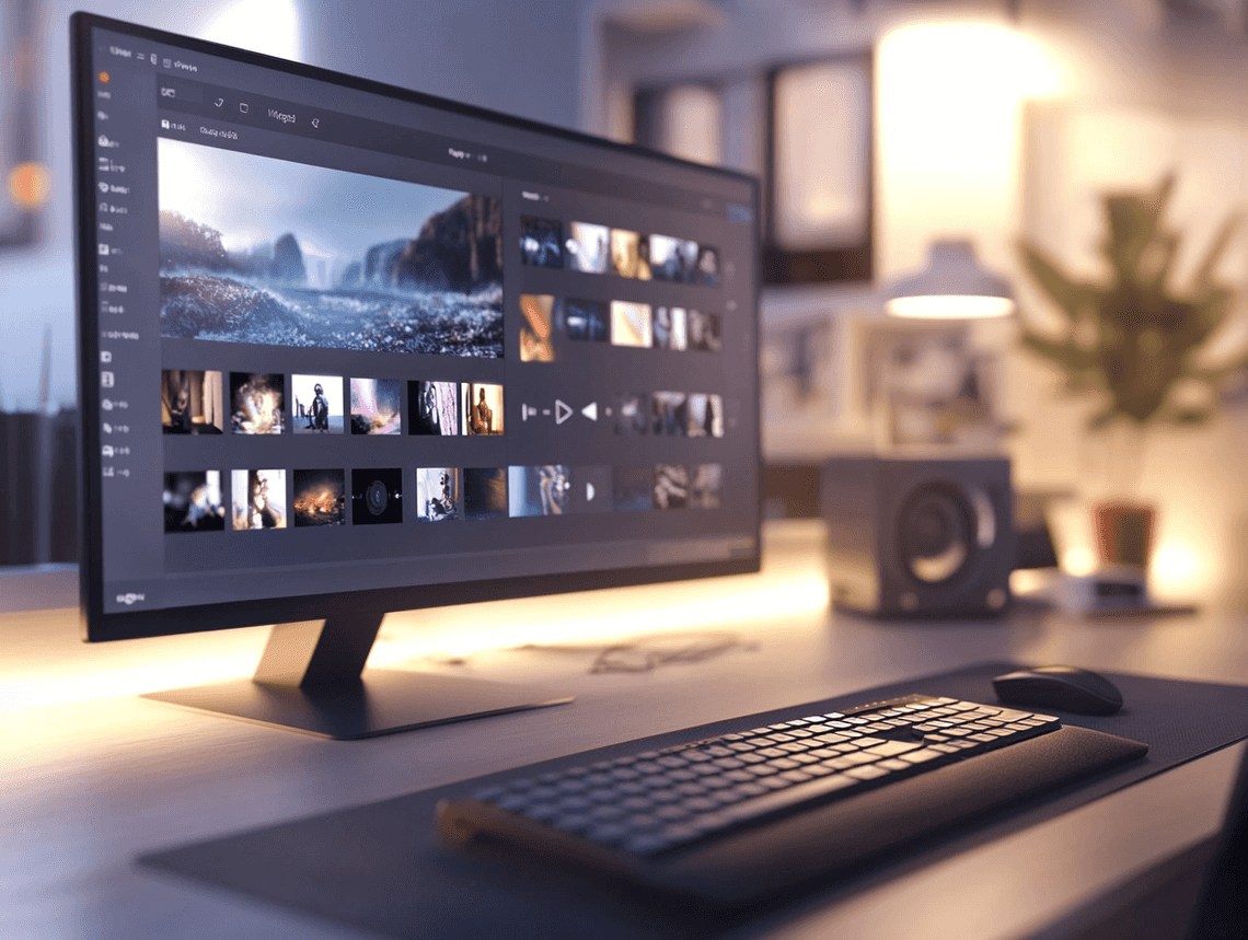 A close-up of a desktop screen with a video downloading progress bar