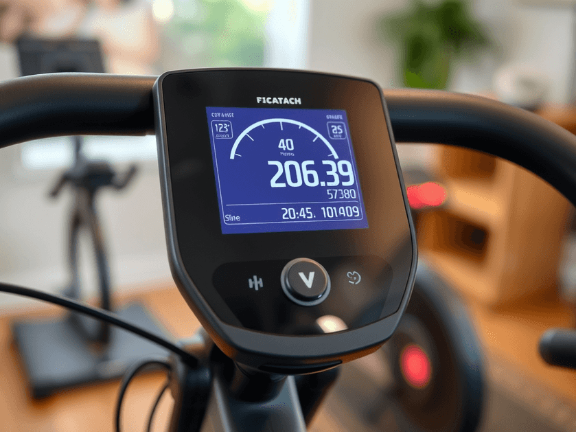 A variety of exercise bikes in a fitness store